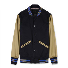 2015 popular plain baseball american jacket with snaps closure